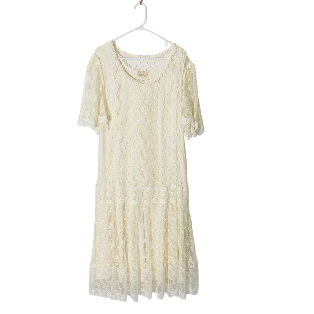 VINTAGE SUE BRETT Lace Dropped Waist Dress